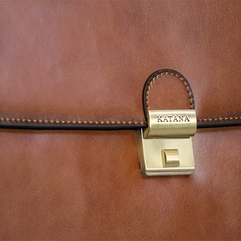 Cartable Cuir Katana Marron - Neuf Avec étiquettes - Dimensions 42x34x15 Cm - Garantie 1 An