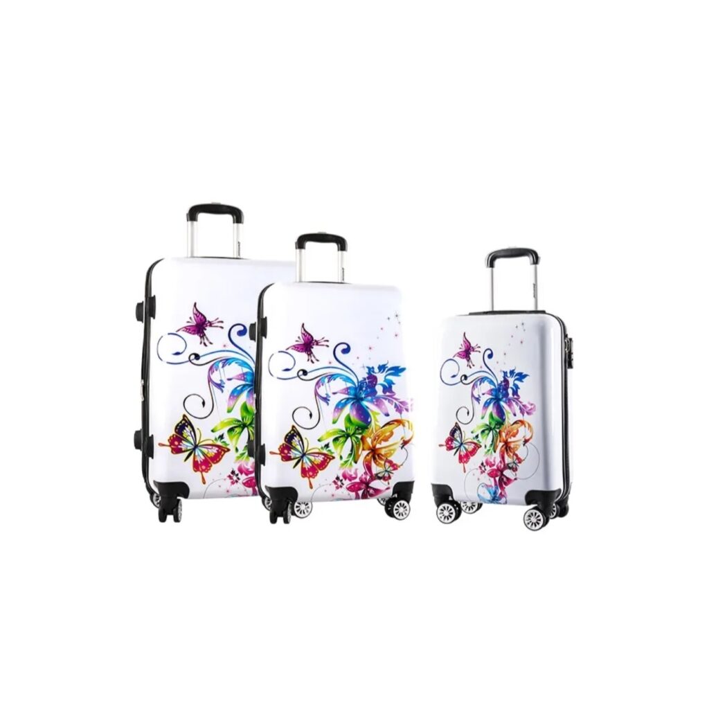 ensemble de 3 valises rigides madisson papillon