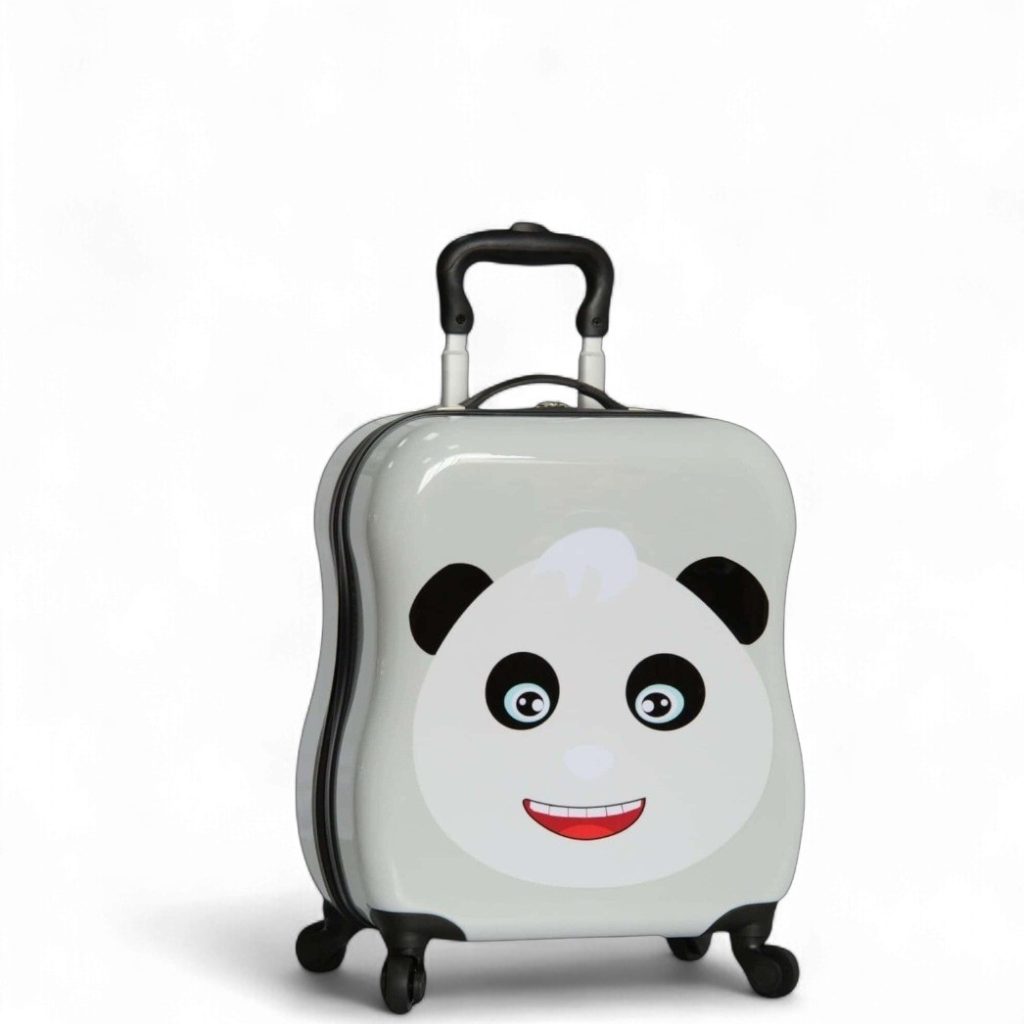 Valise enfant en forme de panda avec design mignon et pratique.