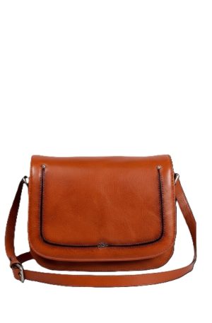 Sac bandoulière Katana 66801 cuir cognac vue de face