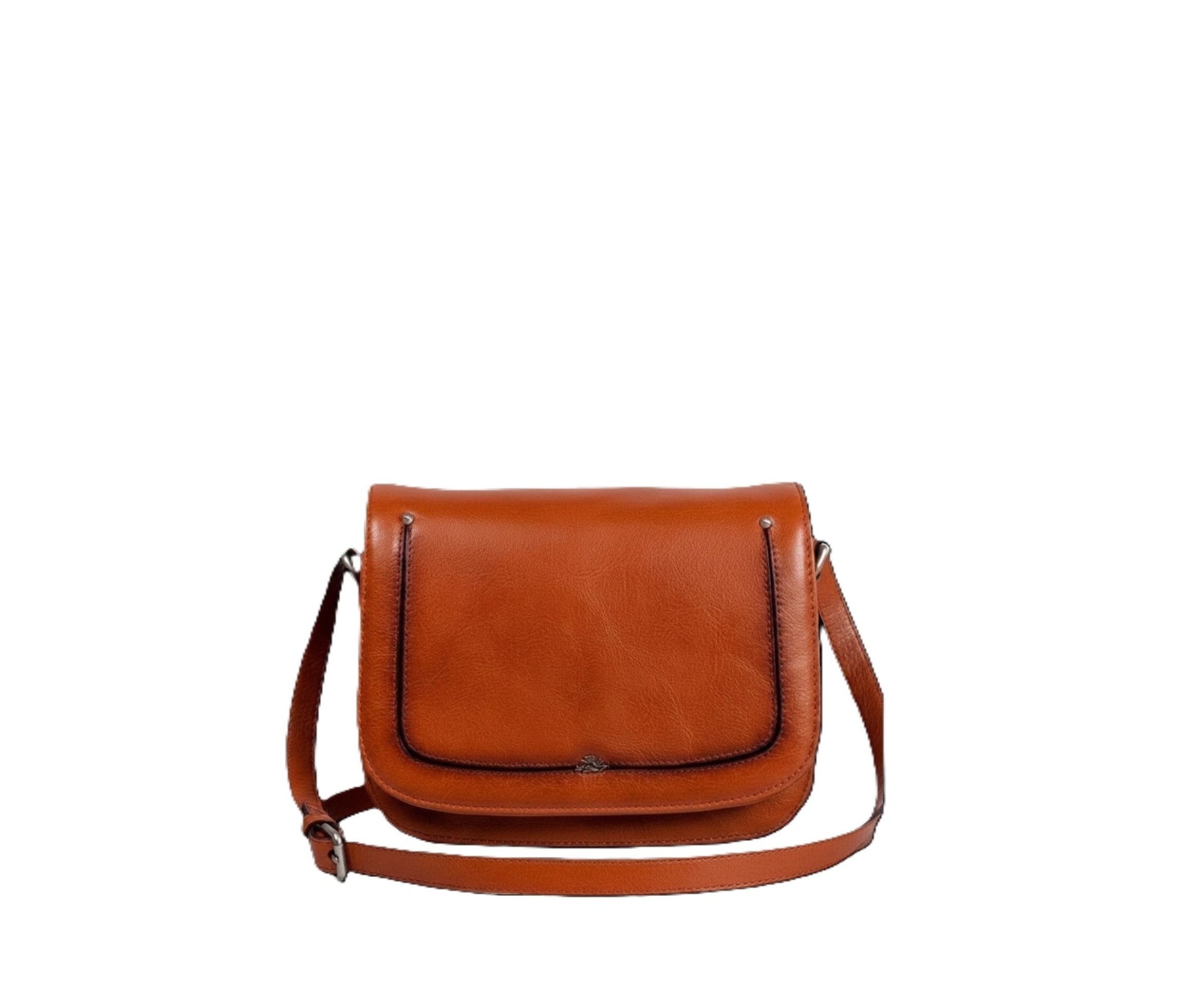Sac bandoulière Katana 66801 cuir cognac vue de face
